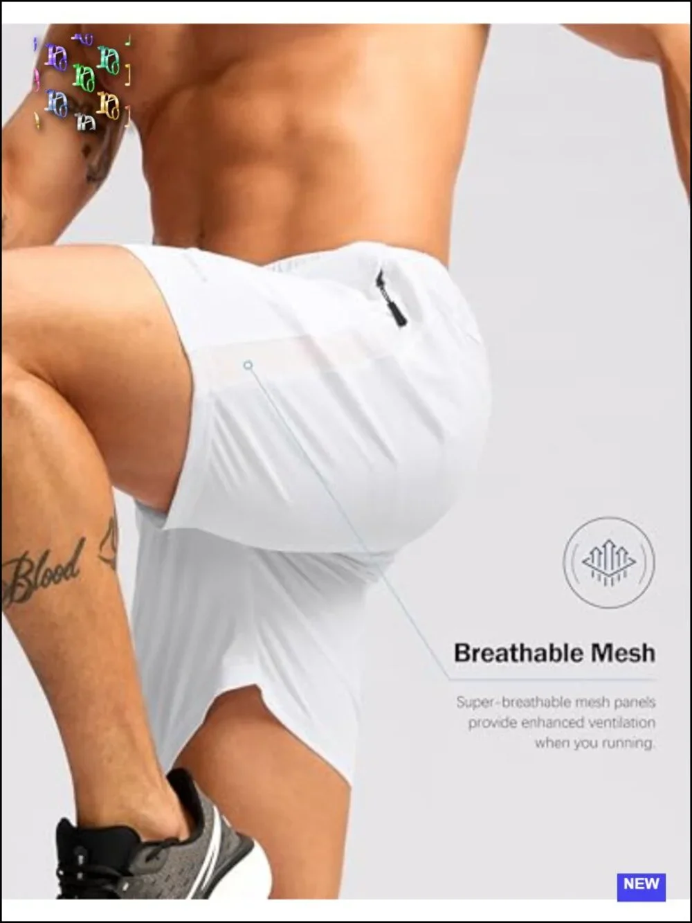 Men's 5/7 Athletic Running Shorts with 3 Zipper Pockets